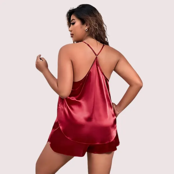 Dark_Maroon_Silk_Cami_&_Shorts_Plus_Size_Set_For_Women