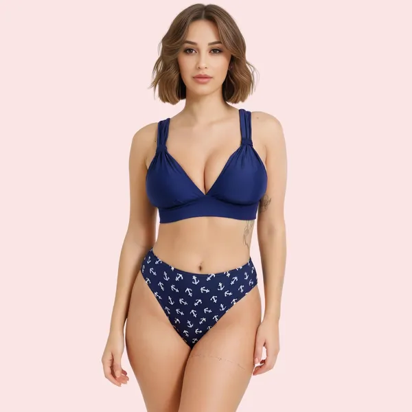 Blue_High-Waist_Anchor_Print_Bikini_Bottom_For_Women