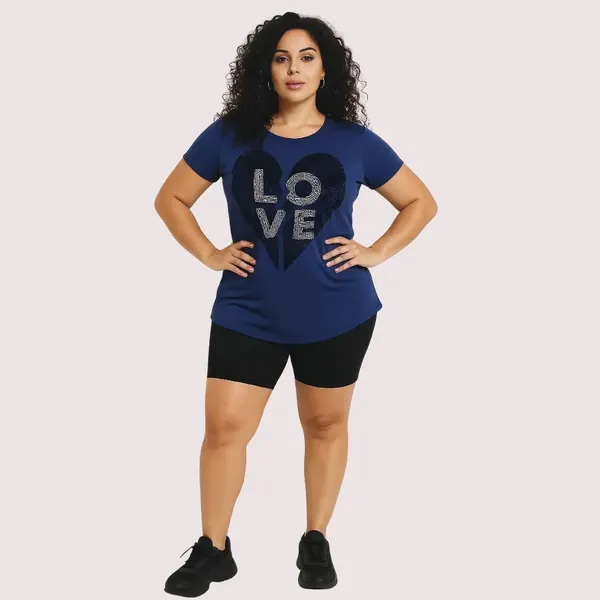 Navy_Blue_Graphic_Print_Casual_Shorts_For_Women