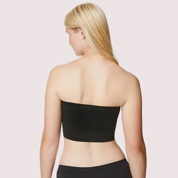 Black_Seamless_Non-Wired_Tube_Bra_Panty_Set_For_Women