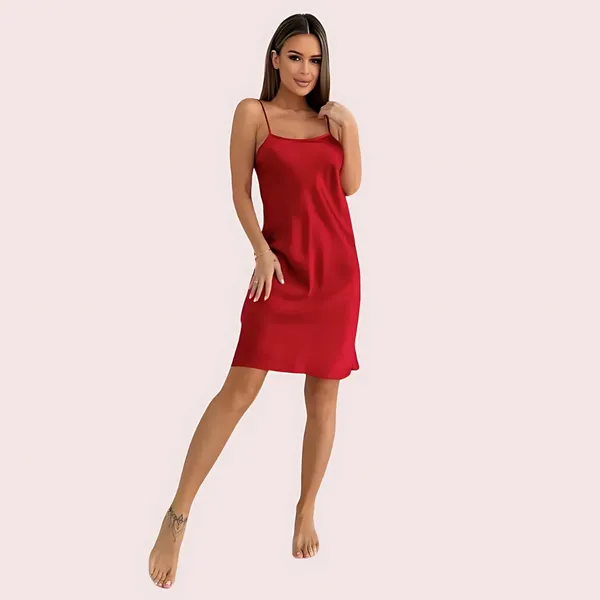 Dark_Red_Silk_Satin_Strappy_Nightdress_For_Women