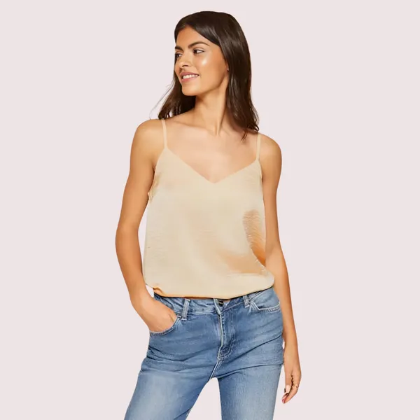 Cream_Solid_Camisole_For_Women