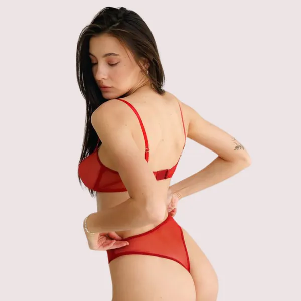 Red_Sheer_See-Through_Lingerie_Thong_Set_For_Women