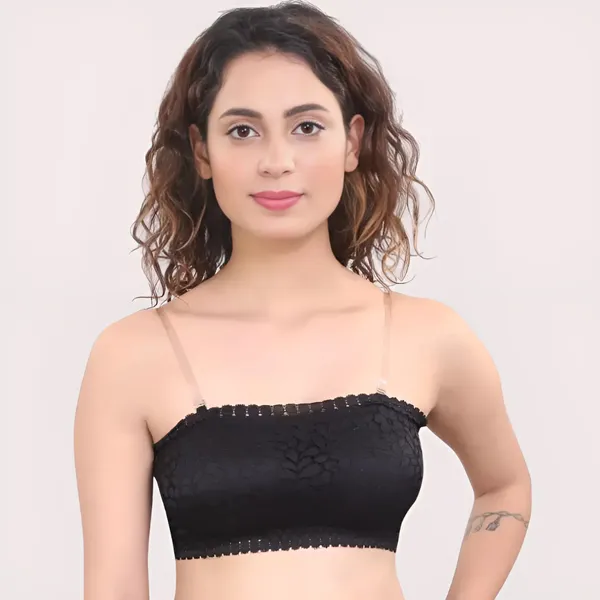 Black_Seamless_Wirefree_Tube_Bra_For_Women