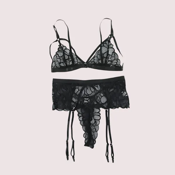 Black_Lace_Garter_Belt_&_Panty_Matching_Set_For_Women