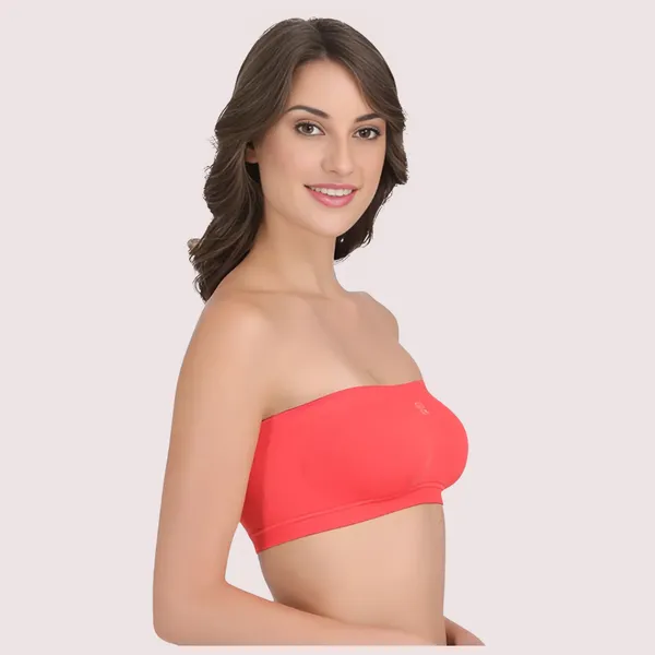 Coral_Red_Stretch_Strapless_Bandeau_Bra_For_Women