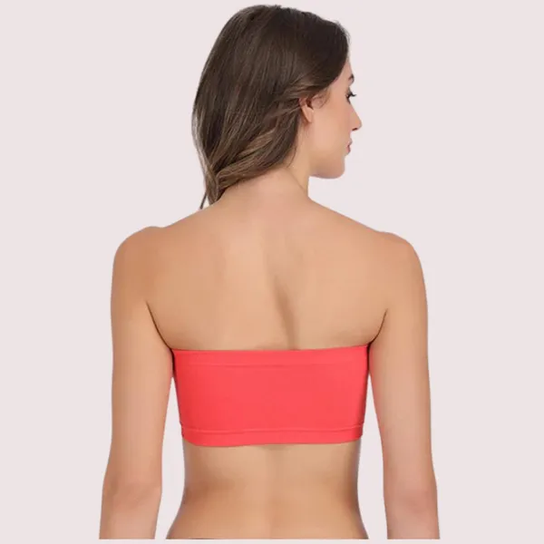 Coral_Red_Stretch_Strapless_Bandeau_Bra_For_Women