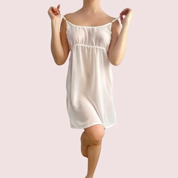 Off_White_Sheer_Mesh_Slip_Nightwear_For_Women