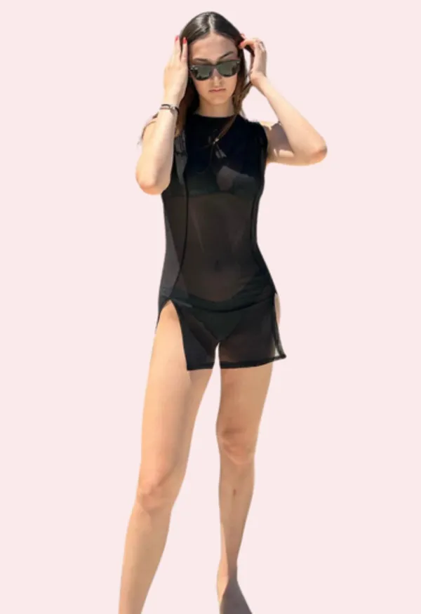 Black_Sheer_Open_Slit_Mini_Dress_For_Women