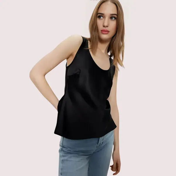Dark_Black_Silk_Camisole_For_Women