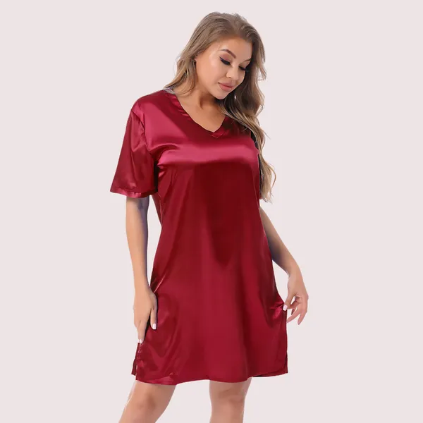 Red_Satin_Short_Sleepwear_For_Women