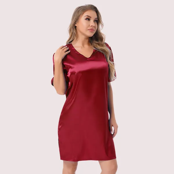Red_Satin_Short_Sleepwear_For_Women