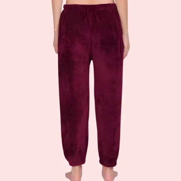 Red_Wool_Solid_Pajama_For_Women