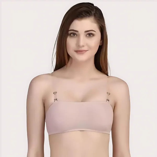 Beige_Stretch_Wirefree_Tube_Bra_For_Women