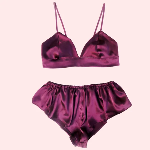 Pink_Silk_Satin_Lingerie_Bra_Set_For_Women