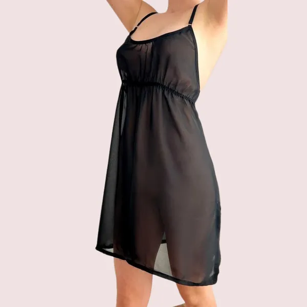 Dark_Black_Sheer_Babydoll_Nightwear_For_Women