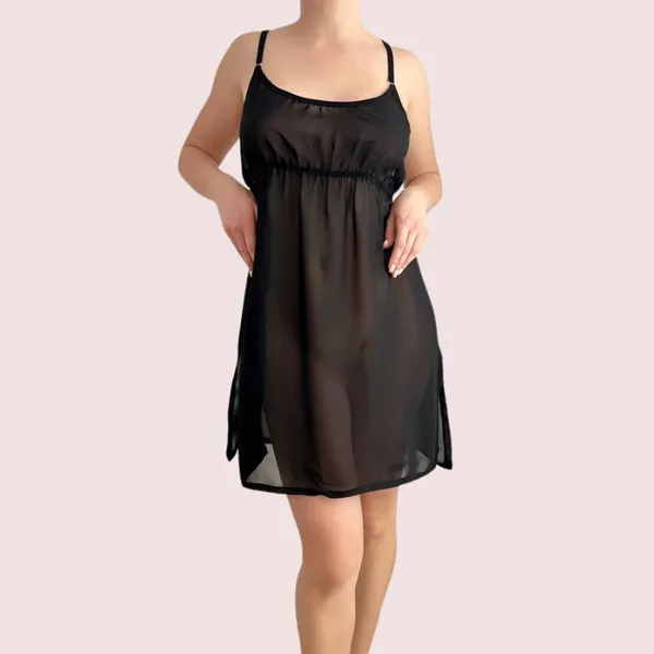 Dark_Black_Sheer_Babydoll_Nightwear_For_Women