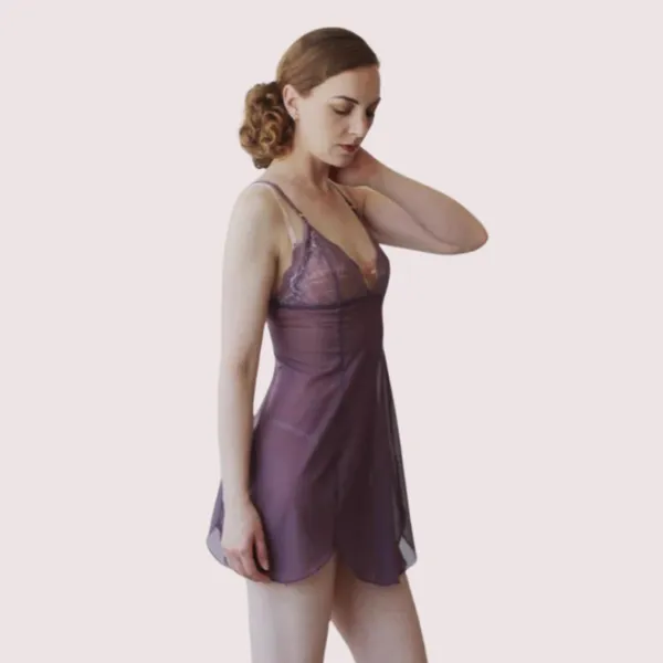 Purple_Sheer_Mesh_Plus_Size_Nightgown_For_Women