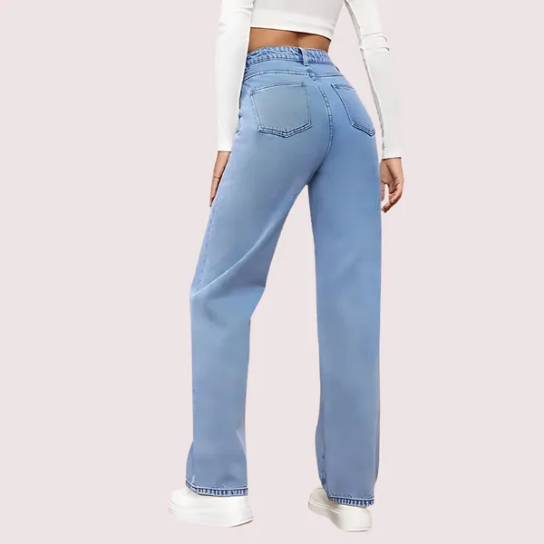 Blue_Denim_High_Waist_Washed_Straight_Jeans_For_Women