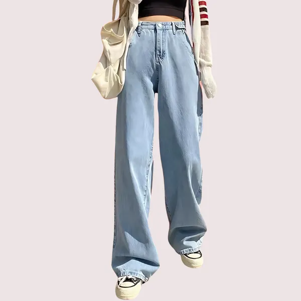 Blue_Denim_High_Waist_Wide_Leg_Straight_Jeans_For_Women