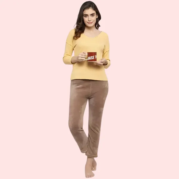 Brown_Fleece_Pajama_For_Women