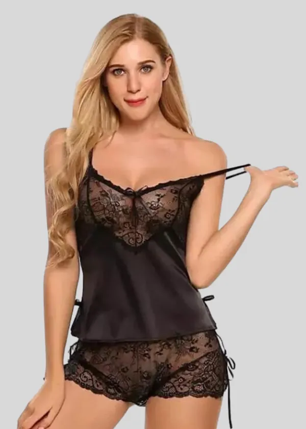 Black_Lace_Babydoll_Nightwear_For_Women