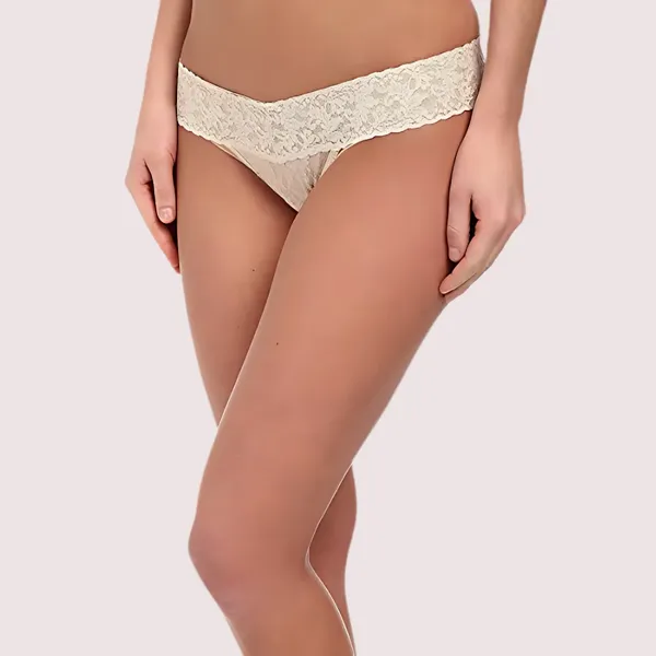 White_Lace_Waistband_V-Shape_Thong_For_Women