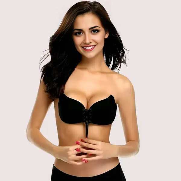 Black_Beige_Padded_Stick-On_Push-Up_Non-Wired_Bra_Pack_Of_2_For_Women