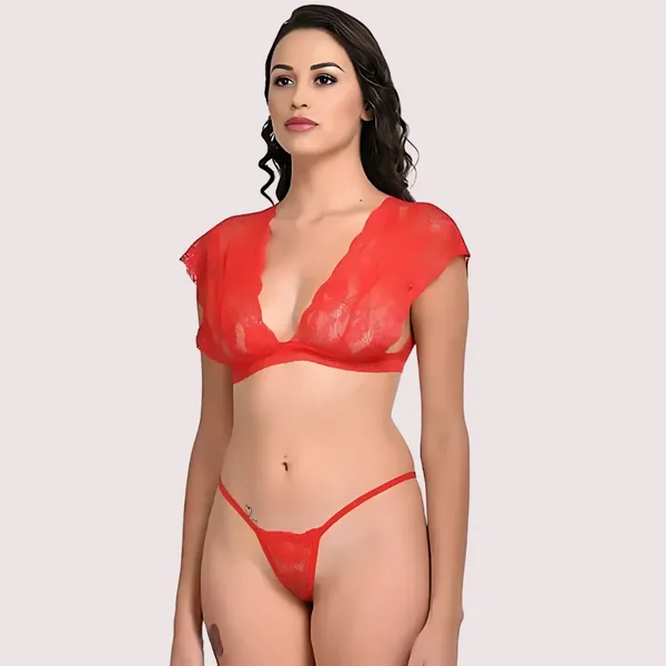 Red_Lace_Bra_And_G-String_Set_For_Women