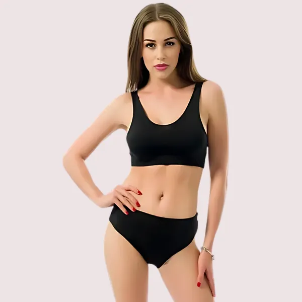 Black_Stretch_Tank_Top_Bikini_Bottom_Set_For_Women