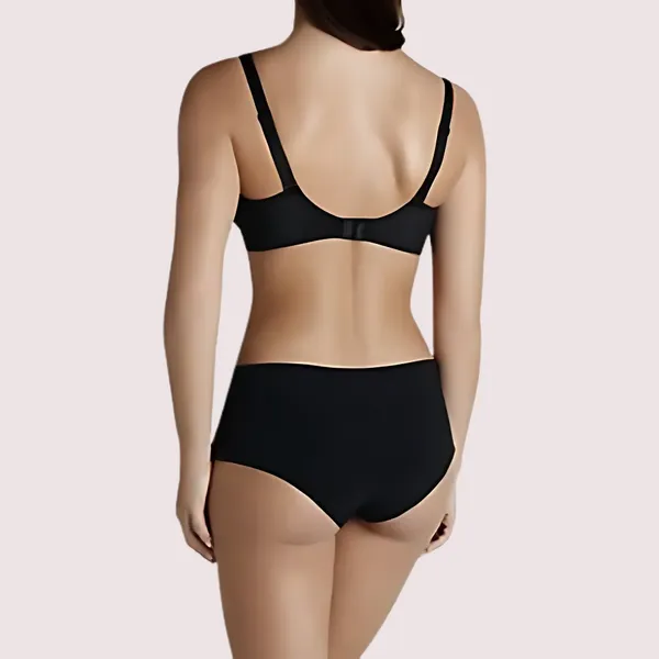 Black_Smooth_Plunge_T-Shirt_Bra_Boyshort_Set_For_Women
