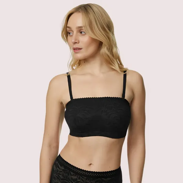 Black_Lace_Non-Wired_Tube_Bra_For_Women