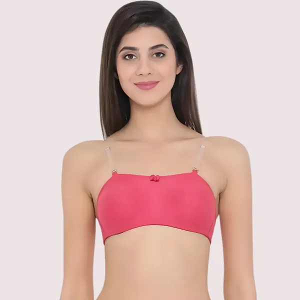 Coral_Red_Wirefree_Stretch_Tube_Bra_For_Women