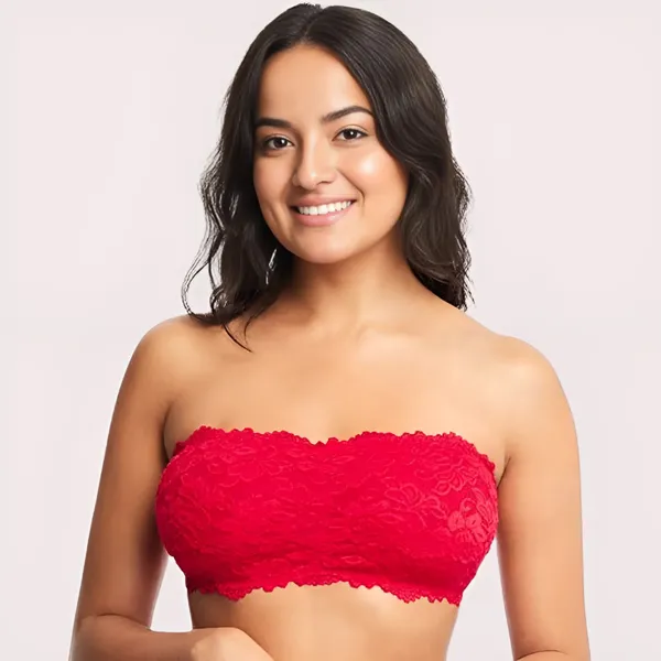 Red_Wine_Unpadded_Adjustable_Strap_Tube_Bra_For_Women