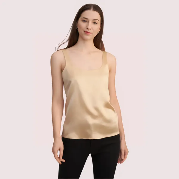 Beige_Silk_Spaghetti_Strap_Camisole_For_Women