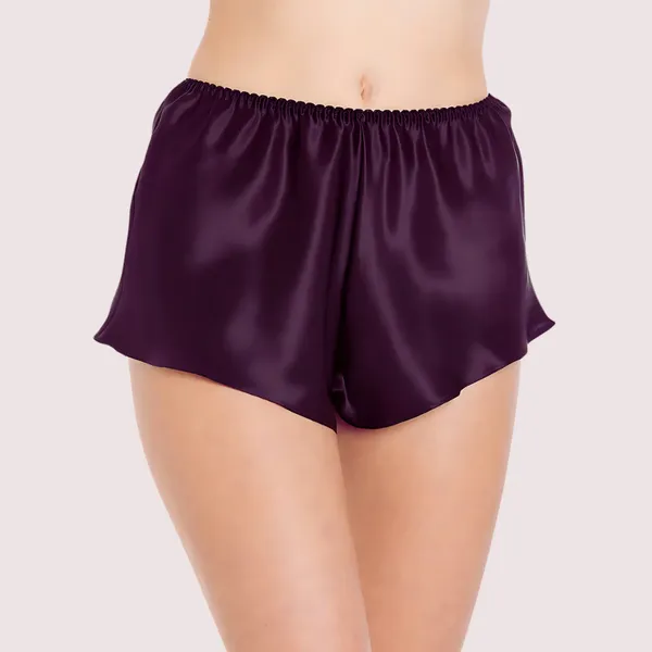Dark_Purple_Satin_Lace_Trim_High_Waist_French_Knickers_For_Women