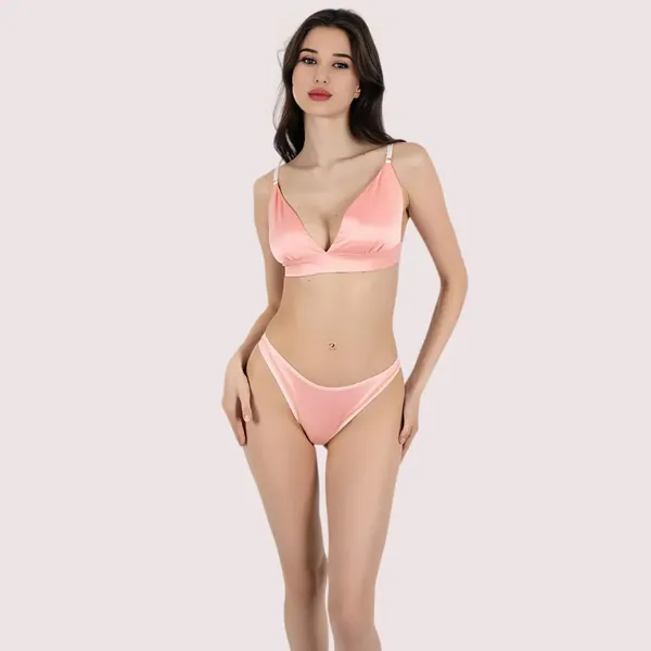 Pink_Silk_Adjustable_Bra_Set_For_Women