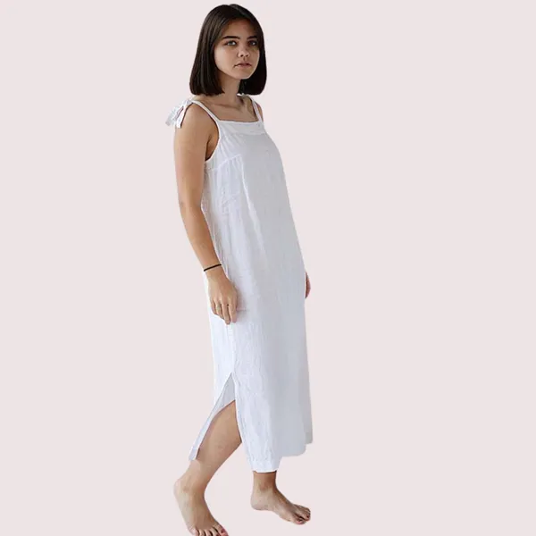 White_Organic_Cotton_Relaxed_Fit_Sleepwear_For_Women