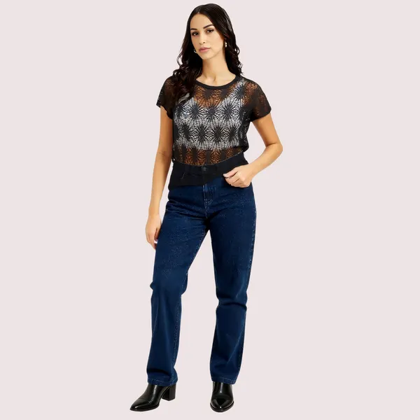 Black_Floral_Lace_Short_Sleeve_Cropped_Bralette_Top_For_Women