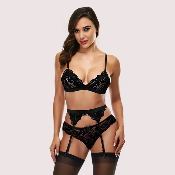 Red_Lace_Garter_Set_Lingerie_For_Women