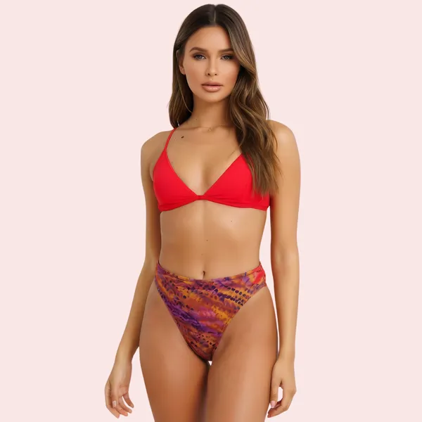 Multicolor_Stretch_High-Waist_Tie-Dye_Bikini_Bottom_For_Women