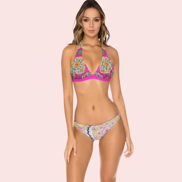 Pink_Stretch_Halter_Mandala_Print_Bikini_Top_For_Women