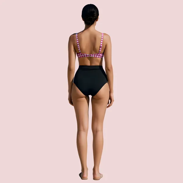 Pink_White_Striped_Underwire_Twist-Front_Bikini_Bra_For_Women