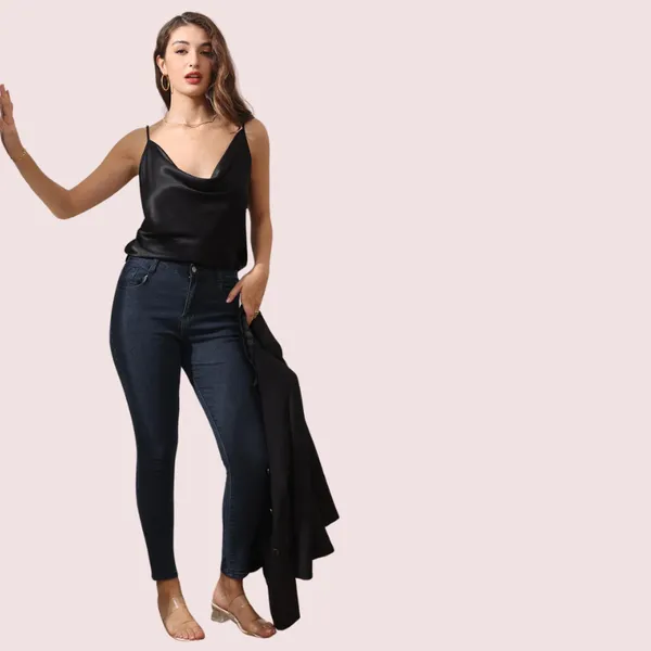 Black_Silk_Satin_Cowl_Neck_Camisole_For_Women