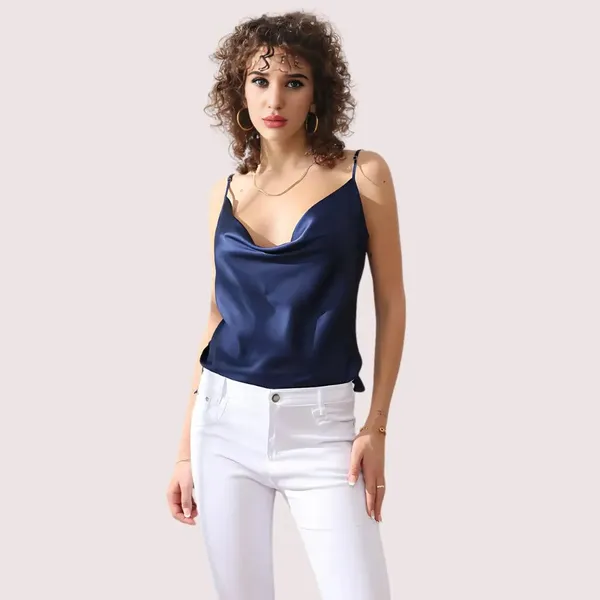 Dark_Blue_Silk_Cowl_Neck_Camisole_For_Women