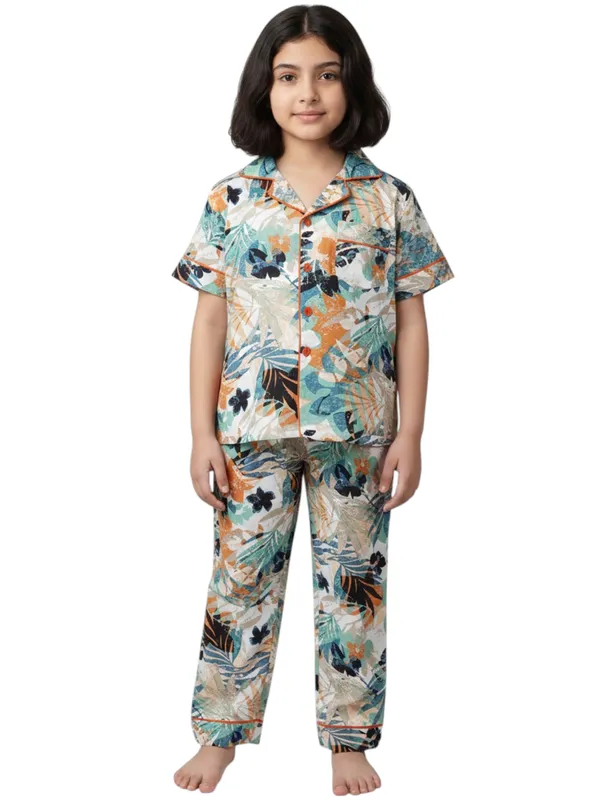 SHOPMOZO|100%_Pure_Cotton|Short_Sleeves_Shirt_&_Pajama|Night_Suit|Sleep_Wear|Top_&_Bottom_Night_Dress_Set_for_Boys(SM-001069A)