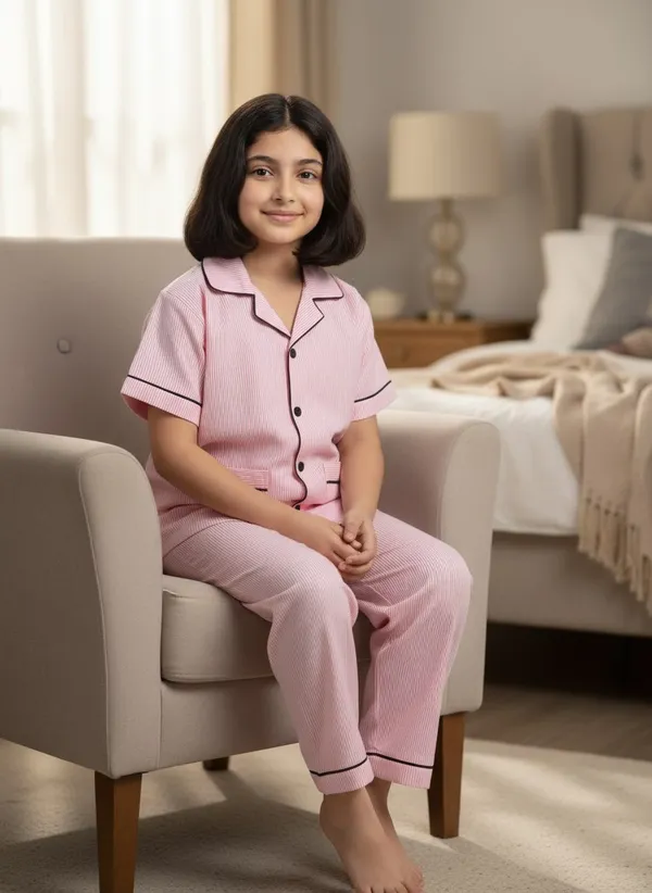 SHOPMOZO|100%_Pure_Cotton|Short_Sleeves_Shirt_&_Pajama|Night_Suit|Sleep_Wear|Top_&_Bottom_Night_Dress_Set_for_Boys(SM-001111)