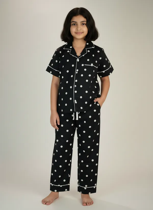 SHOPMOZO|100%_Pure_Cotton|Short_Sleeves_Shirt_&_Pajama|Night_Suit|Sleep_Wear|Top_&_Bottom_Night_Dress_Set_for_Boys(SM-001112)