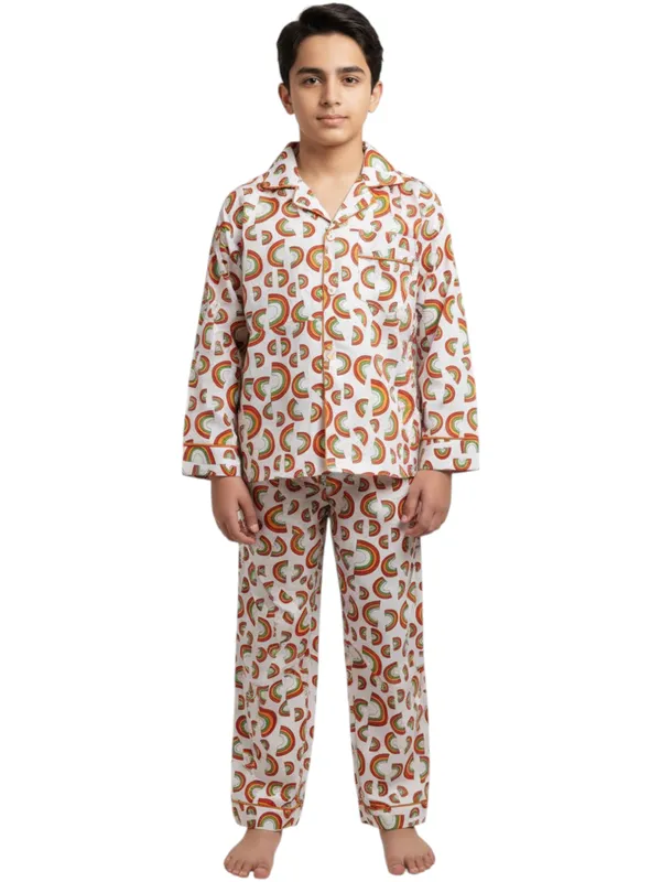 SHOPMOZO|100%_Pure_Cotton|Full_Sleeves_Shirt_&_Pajama|Night_Suit|Sleep_Wear|Top_&_Bottom_Night_Dress_Set_for_Boys(SM-001117F)