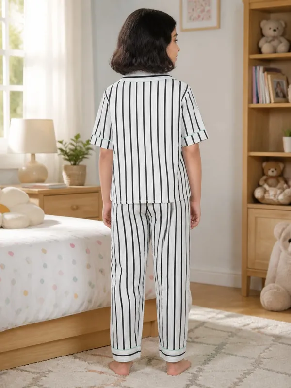SHOPMOZO|100%_Pure_Cotton|Short_Sleeves_Shirt_&_Pajama|Night_Suit|Sleep_Wear|Top_&_Bottom_Night_Dress_Set_for_Girls(SM-001118)